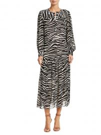 Isabel Marant Etoile - Jina Long-Sleeve Zebra Midi Dress - saks com at Saks Fifth Avenue